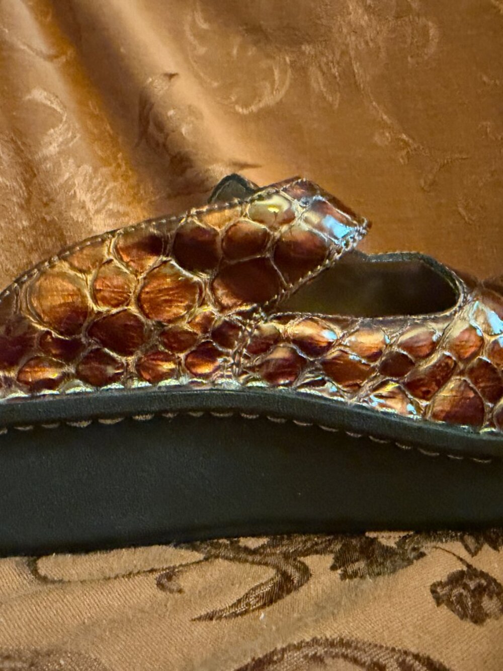 Alegria by PG Lite Classic Choco Croco Brown Leather Clogs sz 37 (US size 7) - Picture 4 of 10